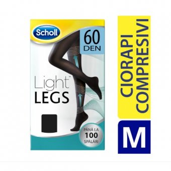Ciorapi compresivi Scholl Light Legs, 60 DEN, Negru, marime M