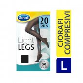Ciorapi compresivi Scholl Light Legs, 20 DEN, Bej/Negru, marime L