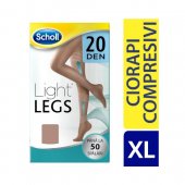Ciorapi compresivi Scholl Light Legs, 20 DEN, Bej/Negru, marime XL