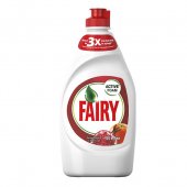 Pachet detergent de vase Fairy Sensitive Rodie si Portocale rosii 1.30 l + 450 ml 